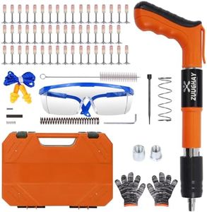 Nail Wall Fastening Tool for Cement Wall, Manual Steel Nails Gun Tool, Concrete Nail Gun, Mini Portable Nail Shooting Machine with 50 Nails, Household Woodworking,Orange