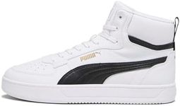 PUMA Men's Caven 2.0 Mid Sneaker, Puma White-puma Black-Gold, 7
