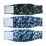 Pet Soft Washable Dog Diapers - Male Dog Belly Bands Diapers for Doggy, Washable Male Dog Belly Wraps 3Pack(Army, M)