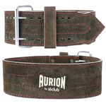 Aurion by 10 club Sued Leather Powerlifting Gym Belt -Medium | Weight Lifting Belt for Heavy Workout for Men & Women | Professional Heavy Weight Lifting Belt - Olive Green