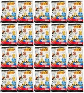 Toptoys2u Bargain Bundles Star Wars Wikkeez Paquete Doble de Bolsas ciegas para Fiestas con Cabezas de Figuras, 20 Paquetes incluidos