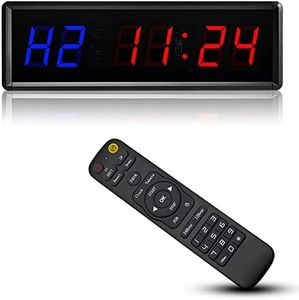 Temporizador de Gimnasio para Entrenamiento físico, cronómetro de Reloj de Gimnasio, Reloj con Temporizador de intervalo LED, Reloj de Cuenta atrás/Arriba con Control Remoto para Gimnasio en casa