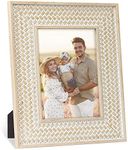 takfot Boho Picture Frames 5x7 Inch Rattan Decor Bohemian Rustic Style Carved Wood Photo Frame for Wall Mount or TableTop Display, Gifts for Mom Grandma Father Family Friends