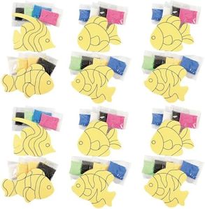 Fun Express Fish Sand Art Magnet Craft Kit - VBS 2026 Vacation Bible School Supplies/Decor - Crafts for Kids and Fun Home Activities