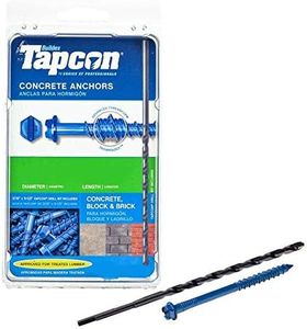 ITW Brands Tapcon Hex Washer Head Concrete Anchors (1/4" X 6" (100 Screws with BIT))
