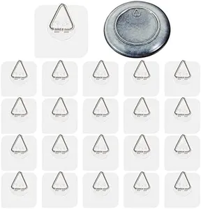 Wall Plate Hanger Display Holder - 20 Pack Invisible Vertical Plate Holders - Plastic Plate Hangers for The Wall - 2.4 Inch Adhesive Picture Hanger - Hanging Hooks for Decorative Plates and Wall Art