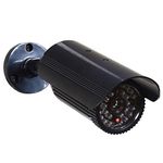 VideoSecu Fake Dummy Security Camera CCTV Home Surveillance IR Infrared Fake Bullet Camera with Flashing Light 1RE