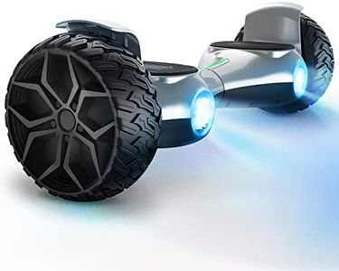 SISIGAD 8.5" Solid Tires Off Road Hoverboard, All Terrain Self Balancing Scooter with 700W Motor, Bluetooth Speakers and LED Lights, Portable Handle