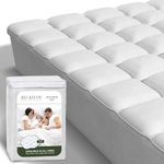 Beckham Hotel Collection Twin Size Hybrid Mattress Protector & Pad - Extra Padded, Thick, Plush, & Fitted Mattress Topper for Bed - Quilted Pillow Top Mattress Cover