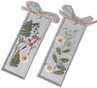 Set of 2 mixed wildflower bookmarks | Real dried flowers | Handmade flower bookmarks for women or kids | Forget-me-not daisy and fern mixed bookmark | Baby's Breath and Daisy Lace mixed bookmark