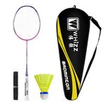 QICHUAN Whizz Y99 Full Carbon Fiber Badminton Racket Set with Shuttlecock, Grip Tape and Carrying Bag (Y56 Pink)