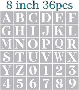 8 inch Large Letter Stencils Alphabet Stencils for Painting on Wood, Stencil Letters Numbers Stencils for Wood Wall Signs Porch DIY Crafts