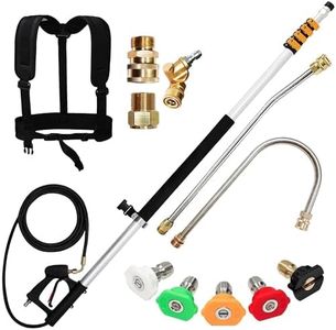 EDOU Direct Telescoping Pressure Washer Extension Wand 20' | Power Washer Gutter Cleaner Tool | 4,000 PSI | 1/4" Quick Connection, 5 Sprayer Nozzles, 2 Couplers, 2 Adapters, Support Harness