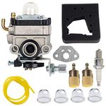 HIFROM Carburetor Carb Air Filter Primer Bulb Spark Plug Gasket Fuel Line Filter Replacement for Honda GX31 GX22 FG100 Little Wonder Mantis Tiller HHE31C HHT31S UMK431 UMK431K1 String Trimmer