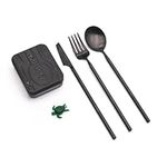 Outlery | Portable & Reusable Stainless Steel Travel Cutlery Set - Includes Travel Case for Easy Transport