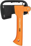 Fiskars Camping Axe XXS X5, Storage and Carrying Case Included, Length: 23 cm, Non-Stick Coating, Weight: 480 g, High Steel Blade/Reinforced Plastic Handle, Orange, 1015617