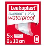 Leukomed T Plus - Sterile Wound Dressing - Waterproof and Breathable, First-aid Plasters - Ideal for Postoperative Care - Transparent - 8 cm x 10 cm - Box of 5