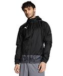 PUMA Men's teamGOAL 23 Training Rain Jacket Black-Asphalt, Small