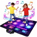 Dance Mat Toys for 2 Kids with LED Lights,4 Modes,8 Keys,Adjustable Volume and Speed,Single/Double Mode,Light Up Musical Dancing Game Pad,Christmas Birthday Gifts For Girls Boys Age 3+,102x100cm