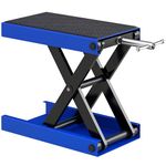 DURHAND 500KG Motorcycle Lift Scissor Jack, Height Adjustable Motorbike Stand with Anti-Slip Wide Deck, Heavy Duty Steel Motorbike Repair Lift Hoist Stand for Home Garage, Blue