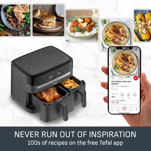 Tefal Easy Fry Dual Zone Digital Air Fryer, 8.3L, 2 Drawers – Non-Stick, 8-in-1, Coal Grey