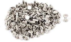 uxcell M5x10mm Binding Chicago Screw Post Silver Tone 100pcs for Photo Albums Scrapbook