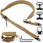 QD Sling 2 Point Sling Quick Adjust Gun Sling with HK Hook Soft Shoulder Pad Sling, Rifle Sling for Hunting Tactical Strap