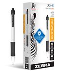 Zebra Pen Sarasa Dry X20+ Retractable Gel Pen, Plastic Barrel, Medium Point, 0.7mm, Black Ink, 12-Pack