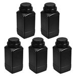 uxcell Plastic Lab Chemical Reagent Bottle, 1000ml/ 34oz Wide Mouth Sample Sealing Liquid/Solid Storage Bottles, Black 5pcs