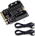 CY M.2 NGFF Key A+E PCI Express to SATA 3.0 6Gbps Dual Ports Adapter Converter Hard Drive Extension Card JMB582 2230