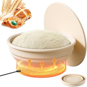 ‎NLFDBFSH Heating Sourdough Bread Proofing Basket, 9 Inch Round Sourdough Starter Warmer Kit for Bread Making, Non-Stick Sourdough Bread Baking Supplies with 4 Adjustable heat levels