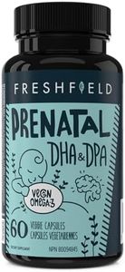 Freshfield Prenatal Vegan Omega 3 DHA & DPA Supplement: Premium Algae Oil, Plant Based, Plastic Negative, Carbon Neutral. Supports Development and Lactation.