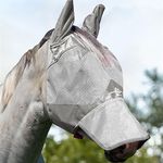 Harrison Howard Horse Fly Mask Long Nose with Ears Original Grey Warmblood Extra Large