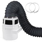 NOORNY Upgraded 3 in 1 Indoor Dryer Vent Kit Lint Trap for Electric Clothes Dryers - with 4-Inch by 5-Feet Double Layer Black Proflex Duct