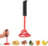 Dreamfarm Smood Lite | One-Handed Nylon Spring Coil Vegetable and Potato Masher with Soft Grip and Bowl Scraper | Red