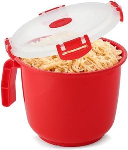 Tafura Microwave Bowl with Lid – 34oz Microwave Safe Soup Bowls with Lids, Ramen Noodle Bowl with Handle, Leakproof Plastic Bowls Microwave Safe, BPA-Free Soup Mugs for Travel – 1 Count