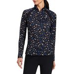 ARIAT Women's Sunstopper 2.0 1/4 Zip Baselayer Shirt, Black Busy Pony Print, L