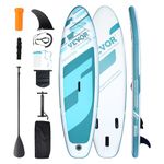 VEVOR Inflatable Stand Up Paddle Board, 10' x 33" x 6" Wide SUP Paddleboard, with Board Accessories, Pump, Paddle, Fin, Phone Bag, Backpack, Ankle Leash, Repair Kit, Non-Slip Deck for Youth & Adults