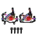 RiToEasysports Hydraulic Disc Brake Set,Bicycle Front Rear Brake Set Good Sensitivity for Mountain Road Bicycle Aluminium Alloy (Colorful) Riding Racks And Storage Ride