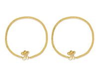 CUTE GOLD One Gram Gold Plated & Brass Stylish Anklets Kolusu Payal Ghungroo for Women & Girls (10.5 Inch)(ANK-7012)