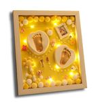 BABIES BLOOM - Baby Foot Printing Kit With Frame - Gift For Baby Shower Ceremony - Baby Hand And Foot Casting Kit (Led frame Yellow)