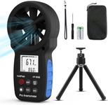 HoldPeak 866B Handheld Anemometer with Tripod, Digital Wind Speed Gauge Meter, Air Flow Velocity Temperature CFM Measuring Device for HVAC Outdoor Sailing Shooting Golf