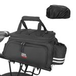 KEMIMOTO Bike Rear Rack Bag 20L Capacity Water Resistant Bicycle Trunk Bag with Rain Cover Bike Saddle Bag for Rear Rack, Suits for Grocery Shopping Commuter Cycling Trip