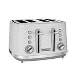 Morphy Richards Vector 4 Slice Toaster, High Gloss Geometric Design, Defrost and Reheat, Variable Width Slots, Removeable Crumb Tray, White, 248134