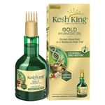 Kesh King Gold Ayurvedic Hair Oil with 21 Herbs and Gro-Biotin, Helps Grow New Hair and Reduce Hair Fall, Comes with a Hairfall Reduction Tracker, 300ml