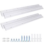 French Cleat Hanger 12 Inch, Aluminum Z Clips for Hanger Supports 80lbs - Interlocking Wall Mounting Bracket Hardware Kit for Hanging Mirrors, Picture, Shelf, Whiteboard, Art, Frames (12"-2Pairs)