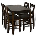 vidaXL Wooden Dining Table with 4 C