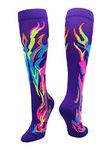 Softball Socks with Flames - for Girls or Boys Women or Men