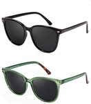 FIMILU 2 Packs Sunglasses for Women Polarized UV400 Protection Lens Big Frame Fashion Glasses Trendy Stylish Shade