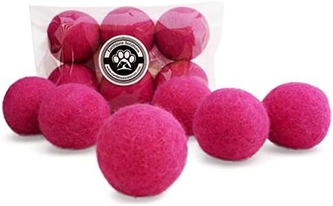 Earthtone Solutions Wool Cat Toys - Silent Felt Balls for Small Pet Fetch and Play - Eco Friendly Quiet Wool Ball Toy for Cats and Kittens - Choose Your Colors - Pink